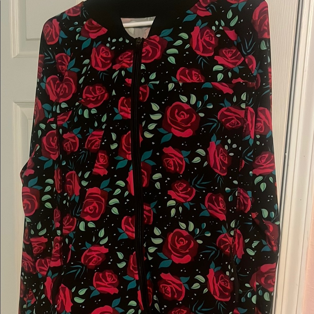 Floral Black Bomber Jacket